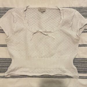 PacSun White Knit Crop Top